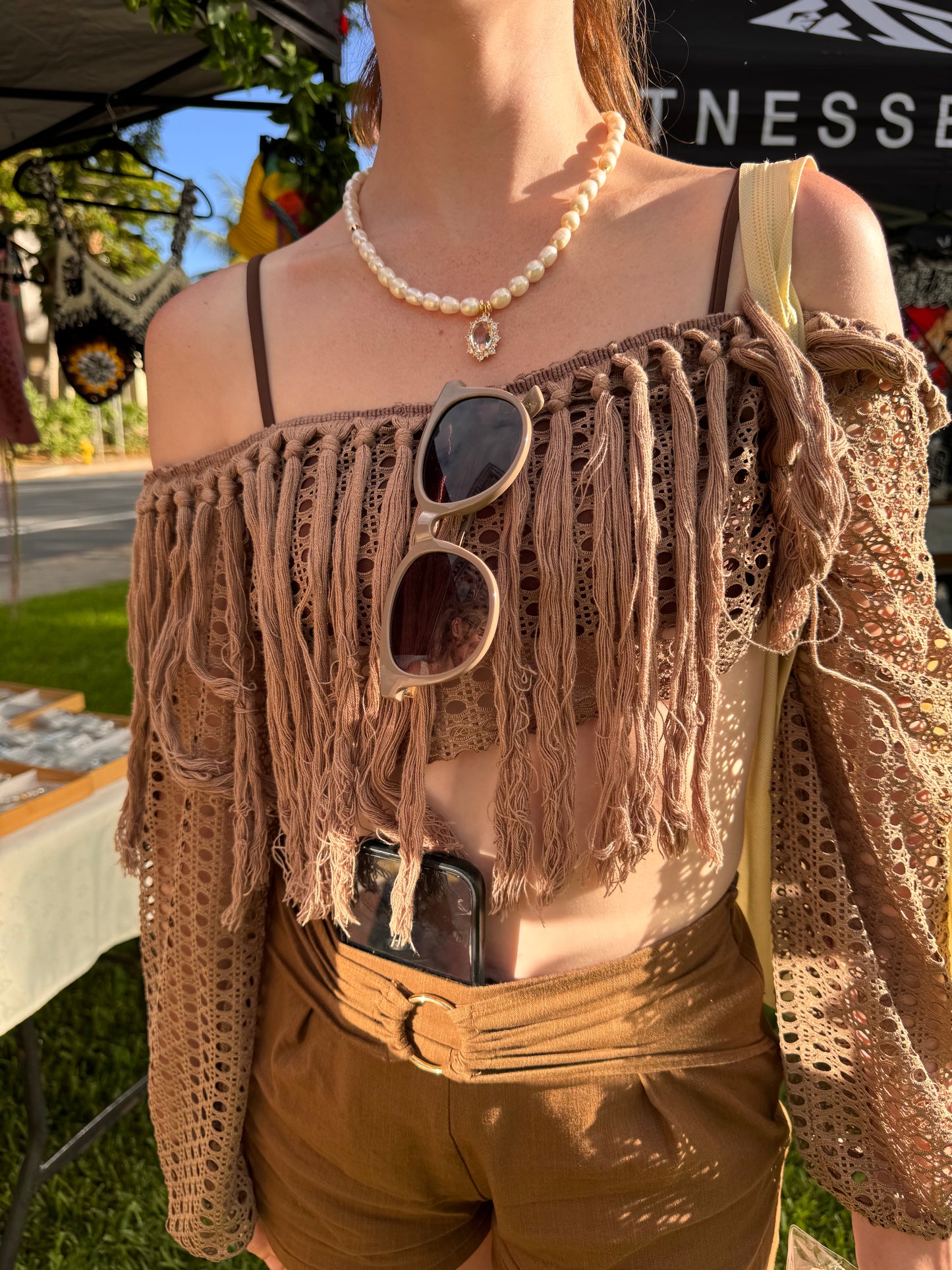 Long Vintage Style Pearl Necklace