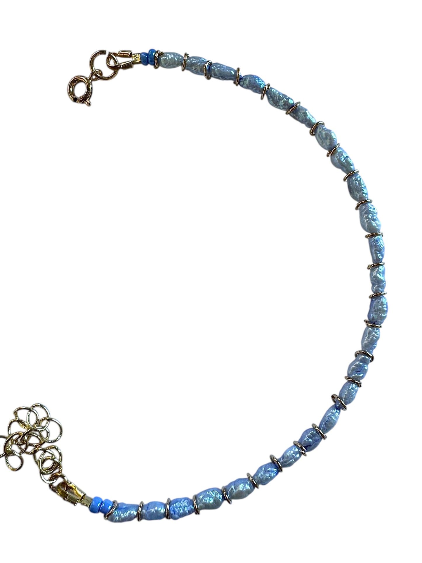 Light Blue Japanese Vintage Mini Pearls Bracelet