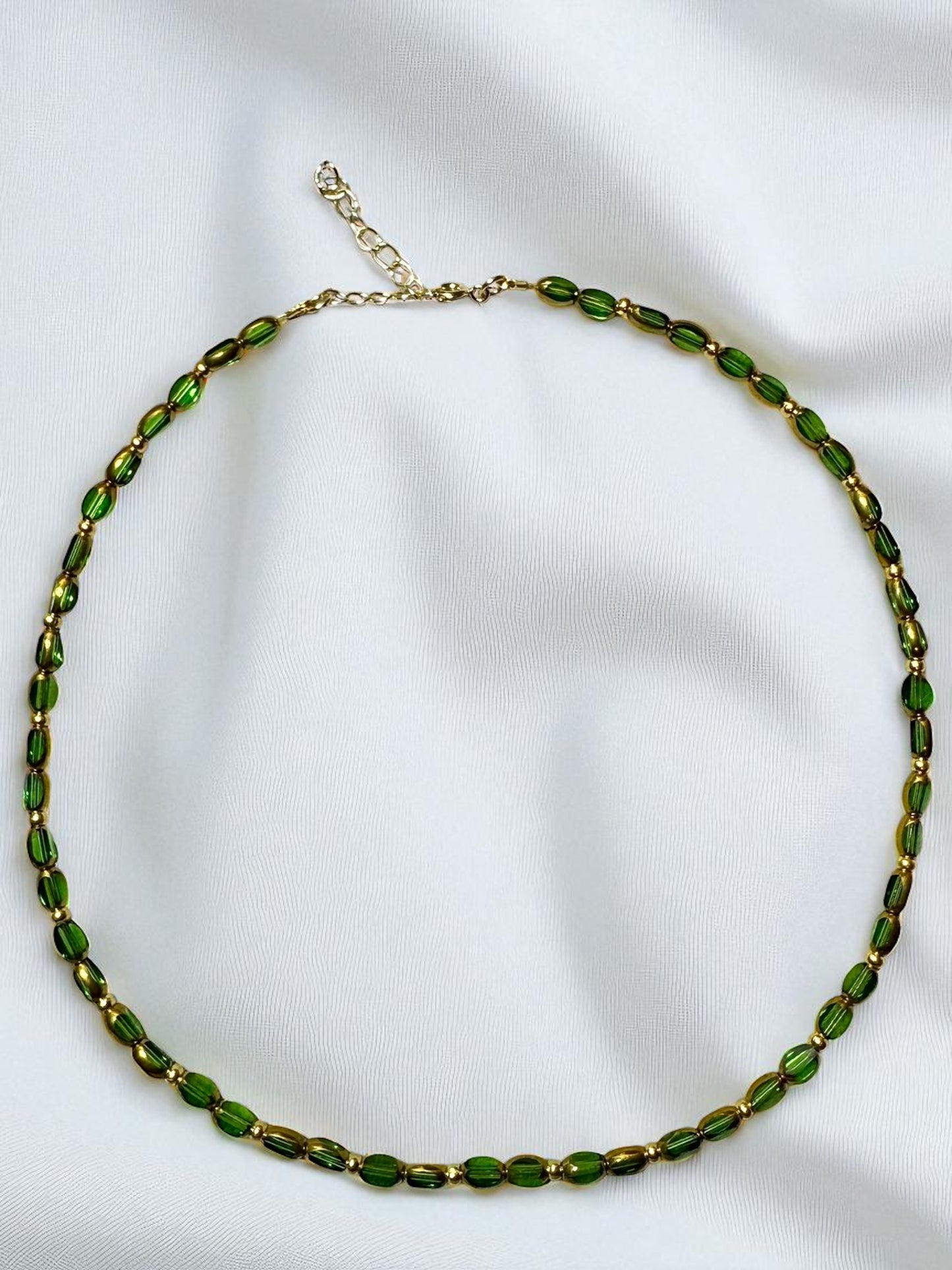 Clear Green Pearl Choker