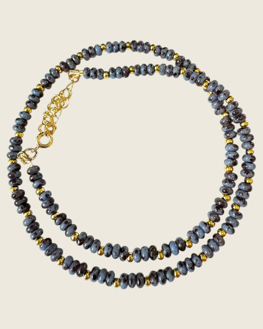 Slate Blue And Black Necklace
