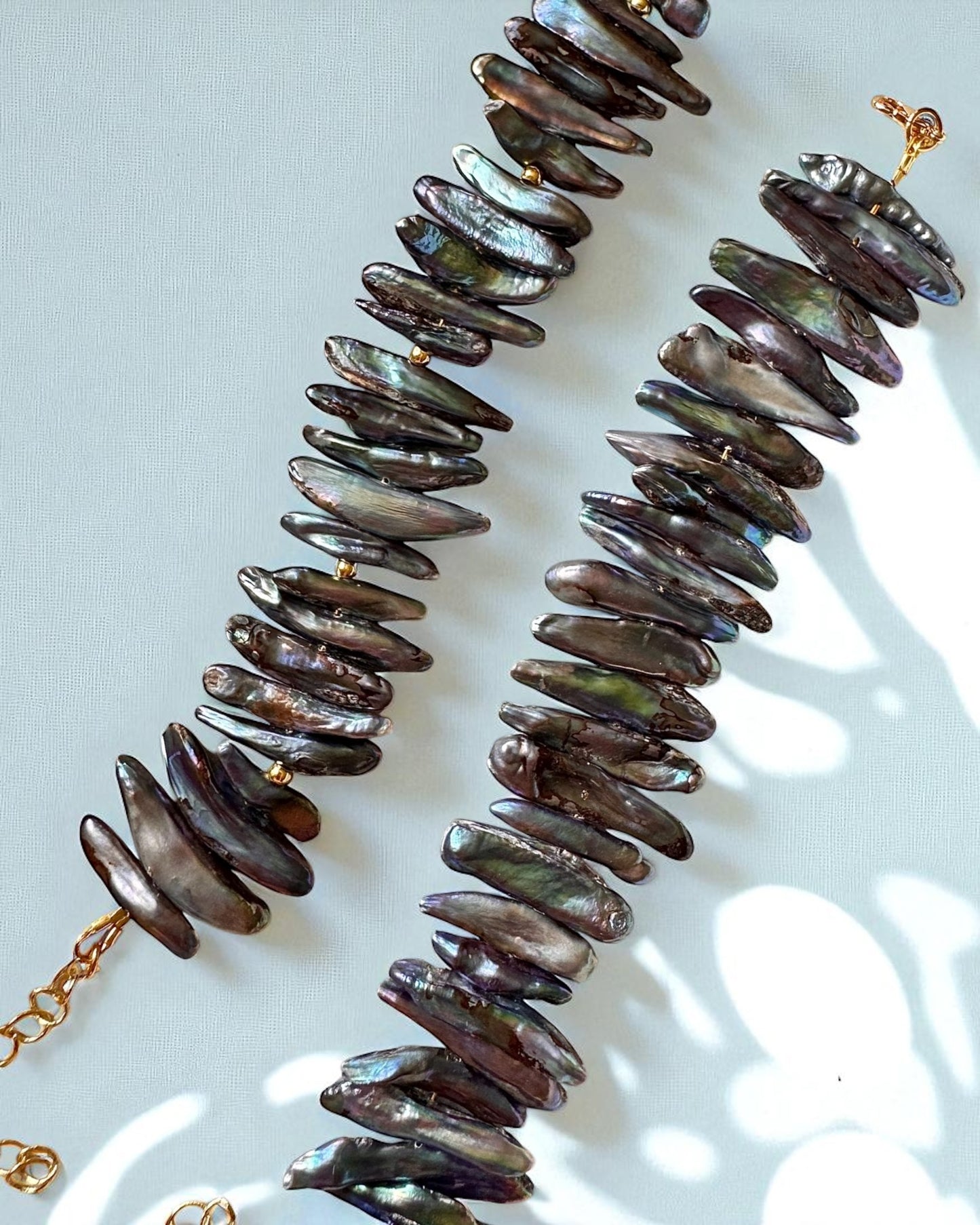 Black Tahitian Stick Shaped Pearl Bracelet