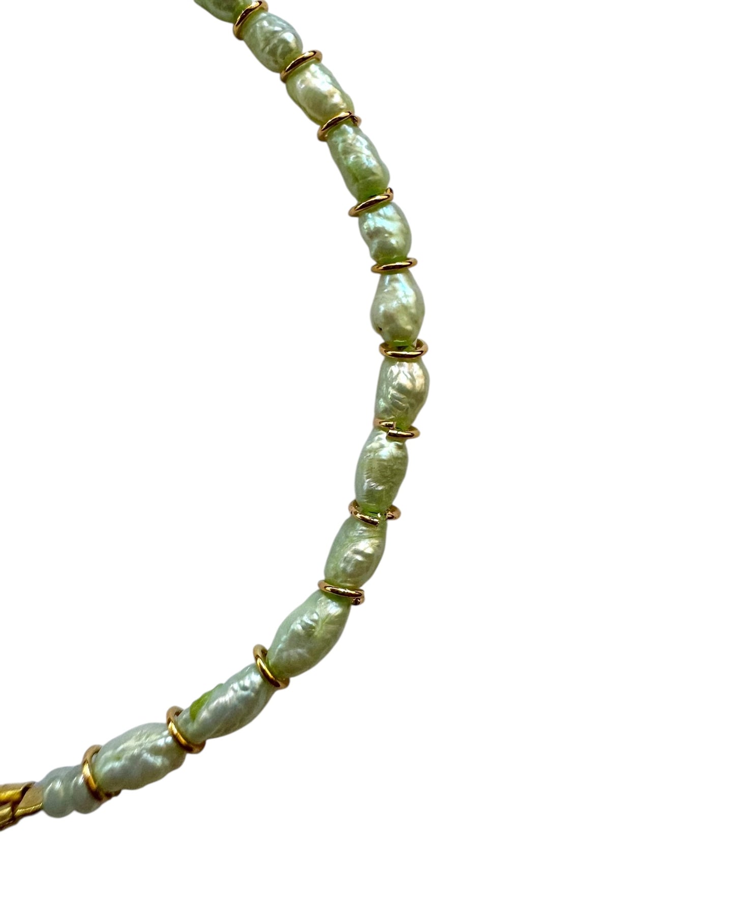 Pistachio Green Japanese Vintage Mini Pearls Bracelet