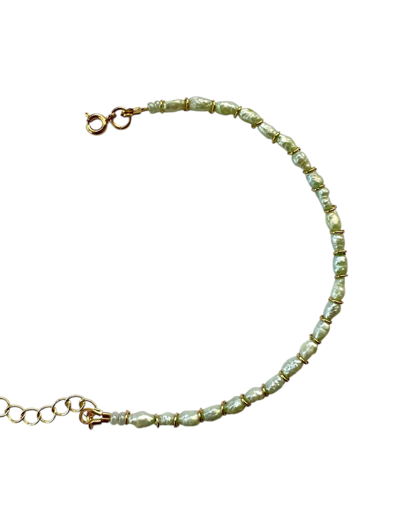 Pistachio Green Japanese Vintage Mini Pearls Bracelet