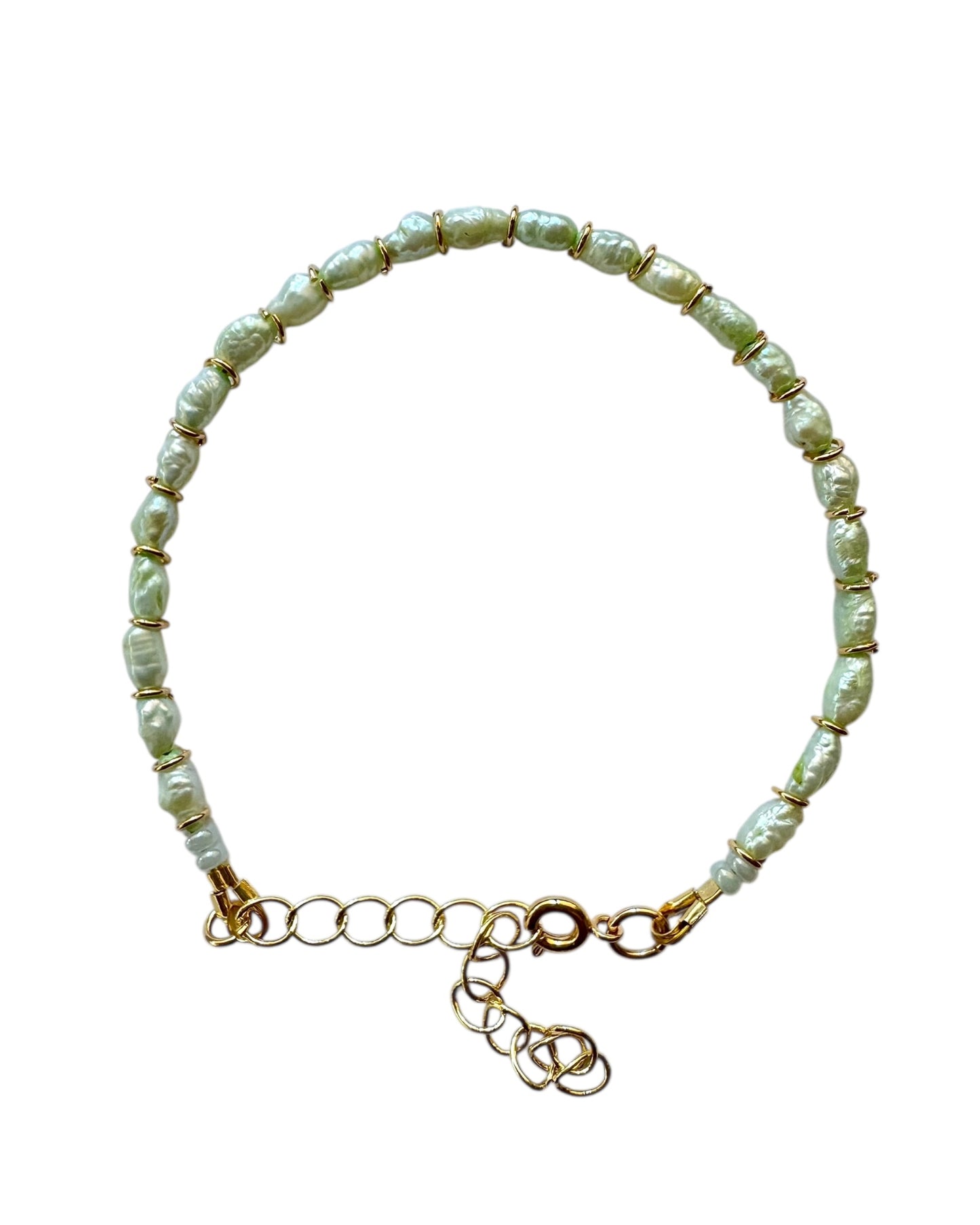 Pistachio Green Japanese Vintage Mini Pearls Bracelet