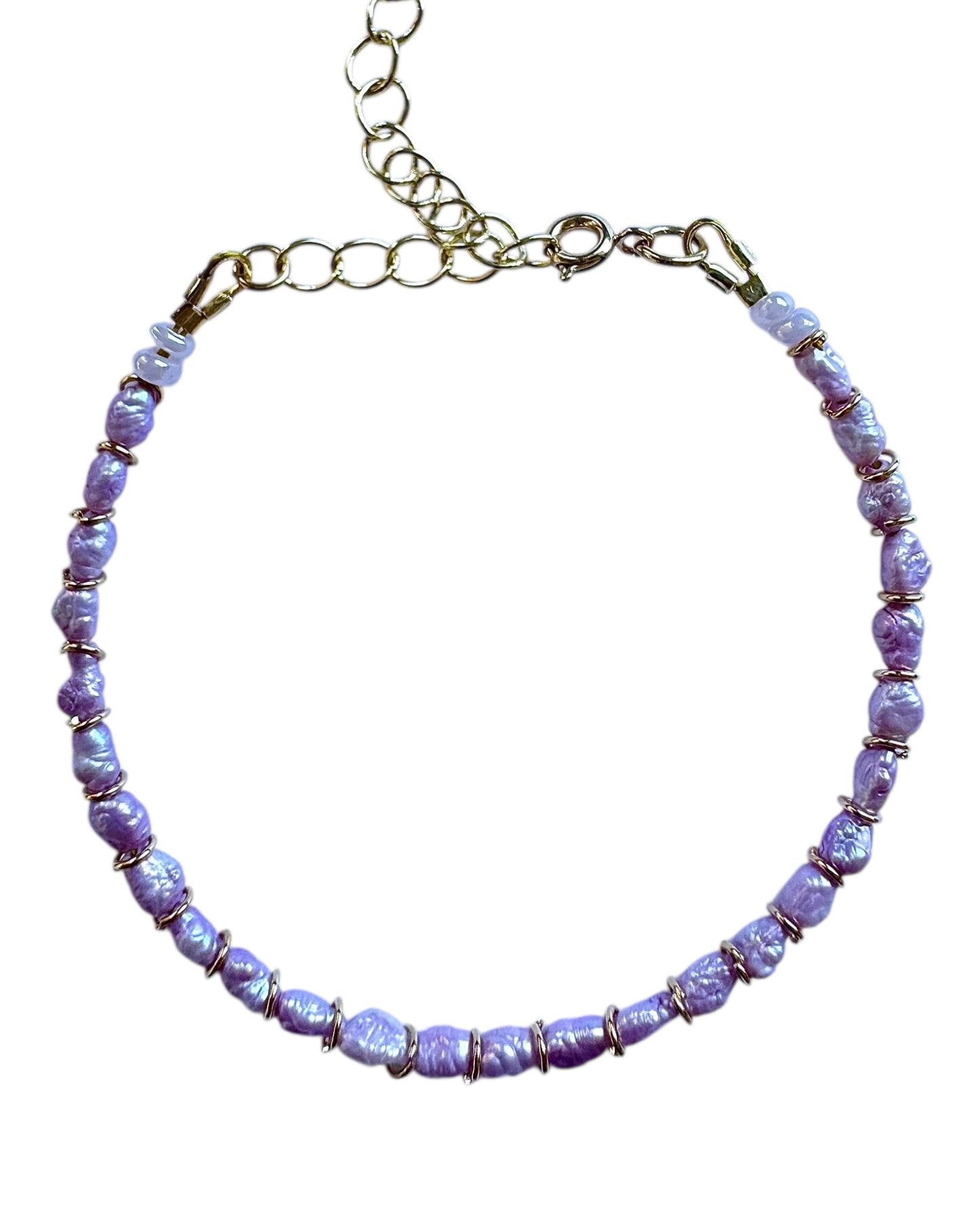 Pastel Purple Japanese Vintage Mini Pearls Bracelet