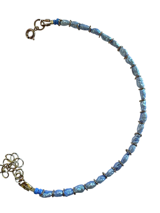 Light Blue Japanese Vintage Mini Pearls Bracelet