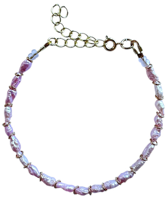 Light Pink Japanese Vintage Mini Pearls Bracelet