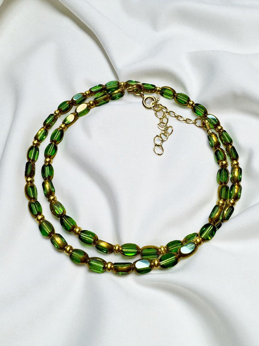 Clear Green Pearl Choker