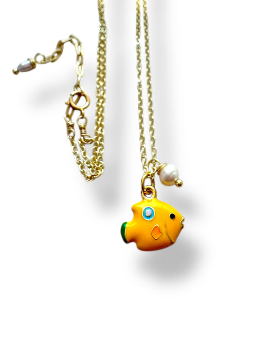 Yellow Pufferfish Necklace